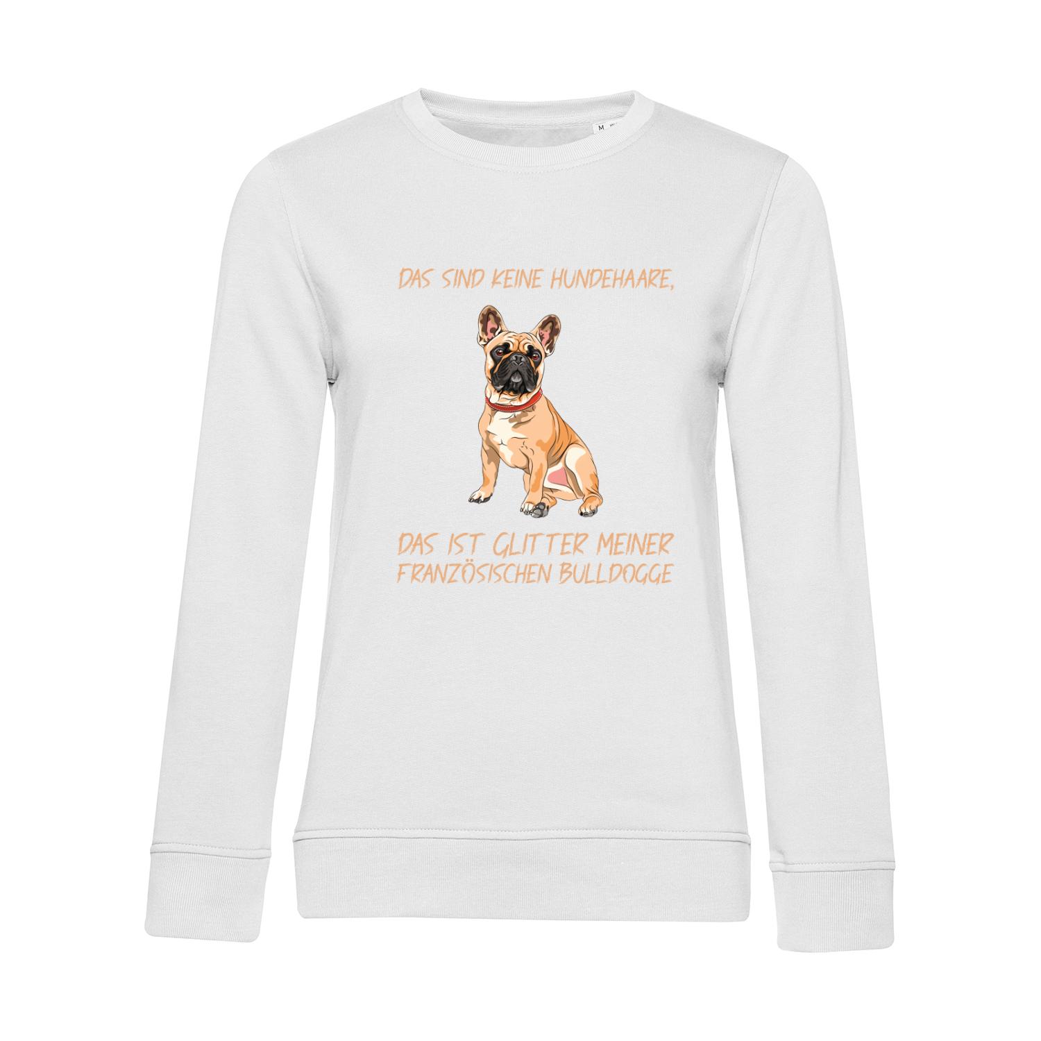 Nachhaltiges Sweatshirt Damen Hunde - Französische Bulldogge - keine Hundehaare - Glitter