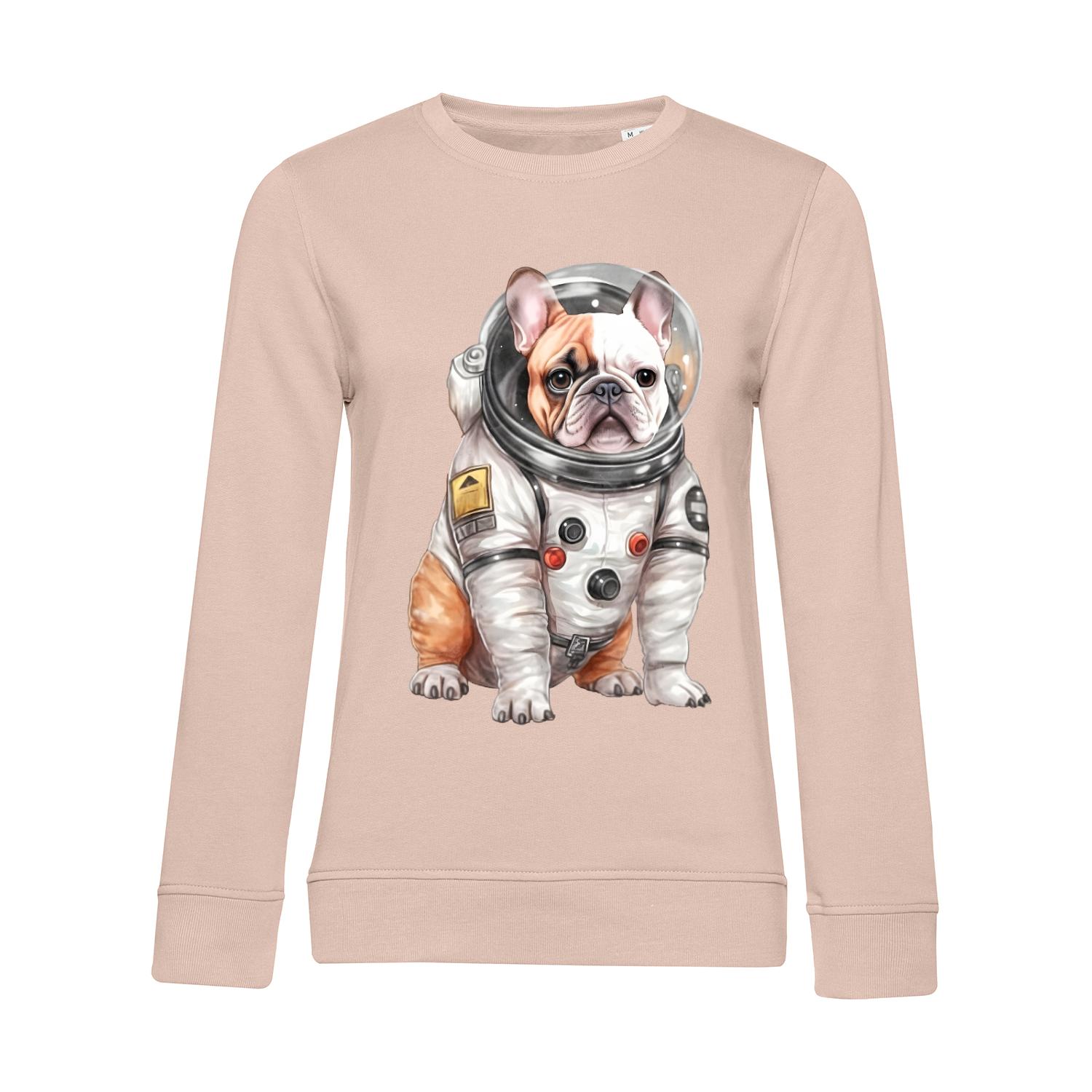 Nachhaltiges Sweatshirt Damen Hunde - Französische Bulldogge im Raumanzug