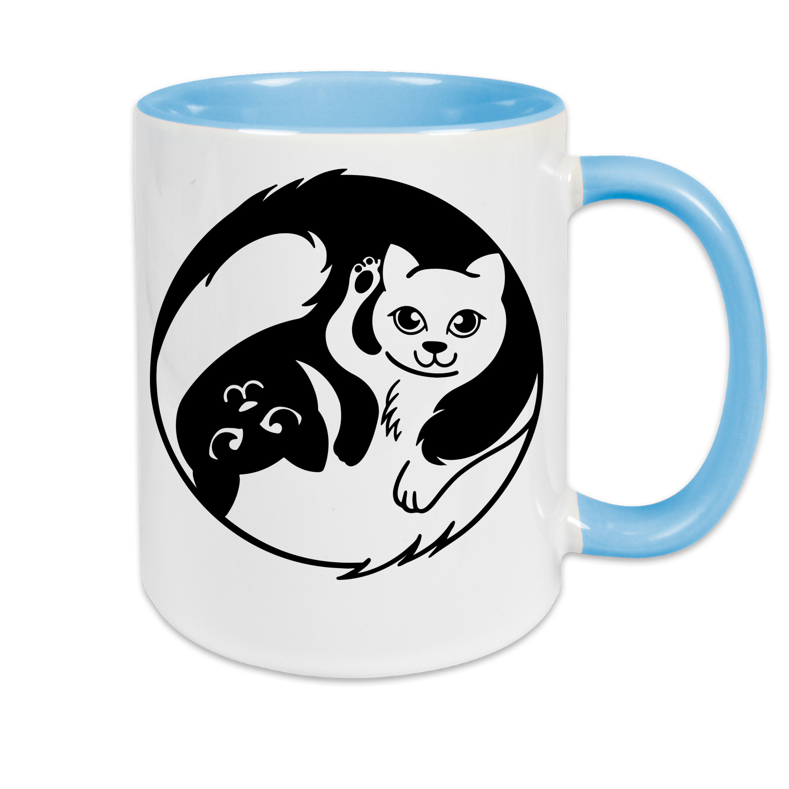 Tasse zweifarbig Yin Yang Katze