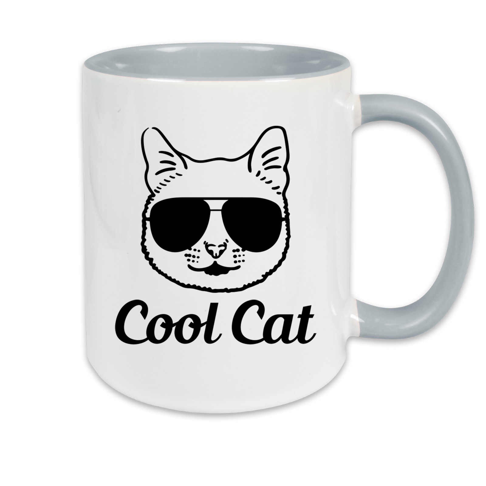 Tasse zweifarbig Katzen - Cool Cat