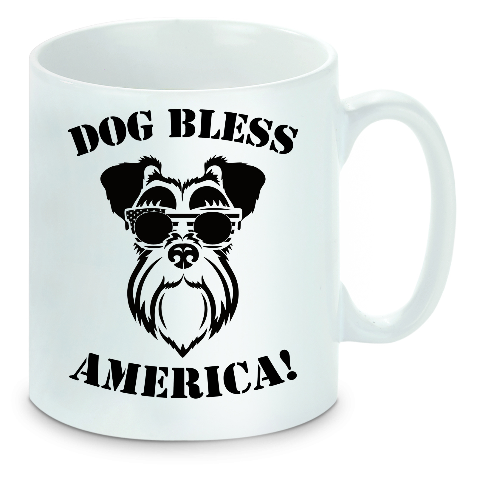 Tasse einfarbig Hunde - Dog bless America