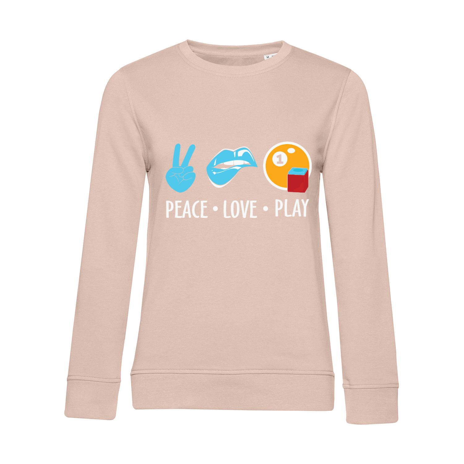 Nachhaltiges Sweatshirt Damen Billard Peace Love Play