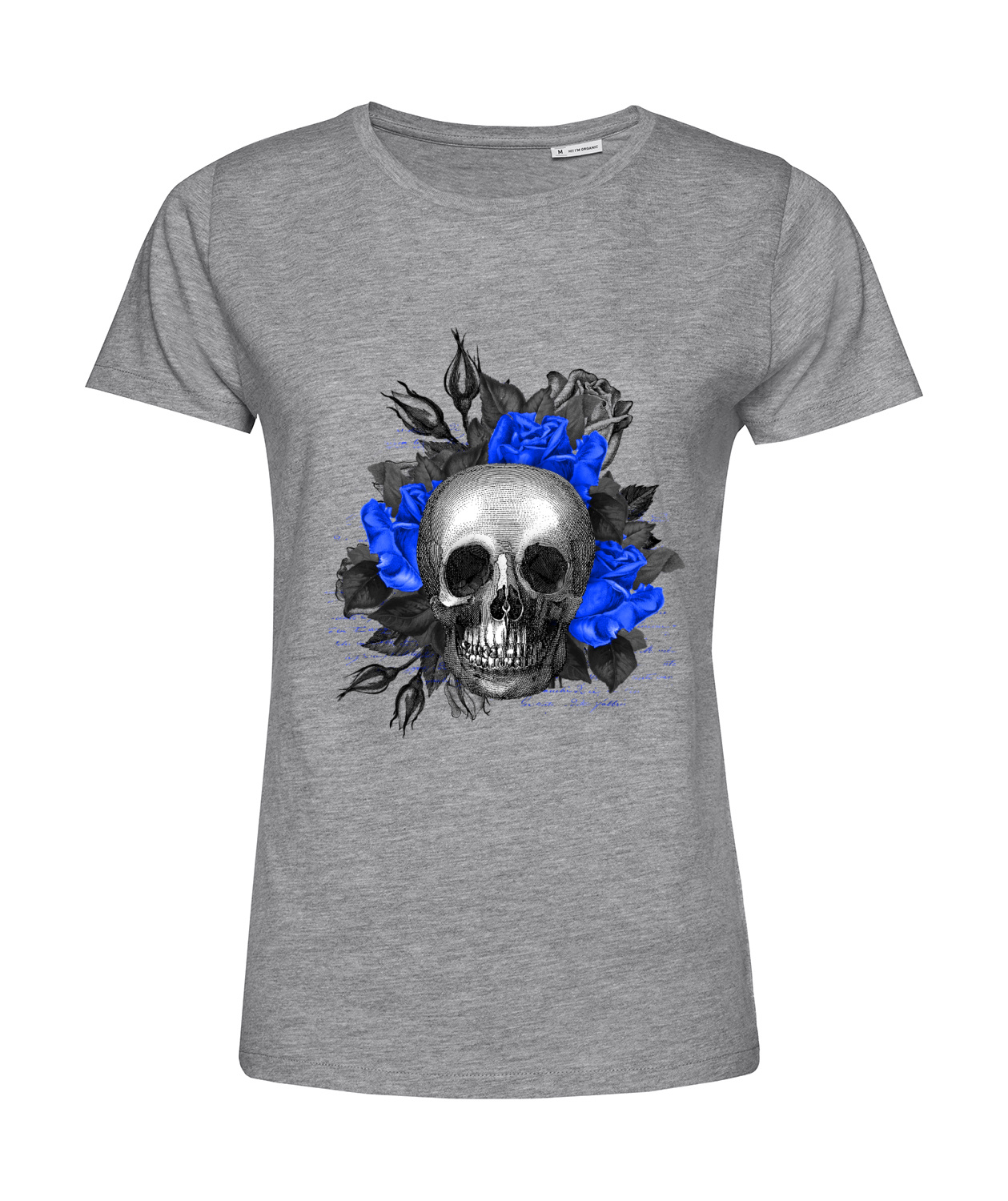 Nachhaltiges T-Shirt Damen Totenkopf Royal Blumen 4
