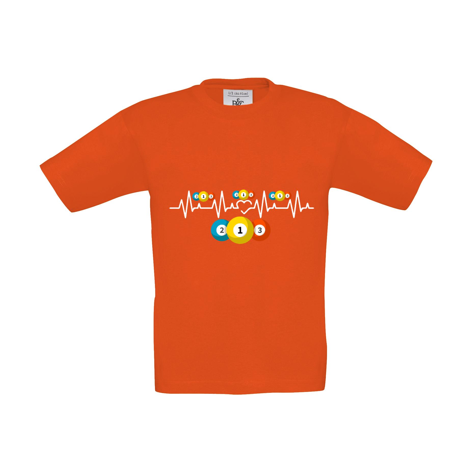 T-Shirt Kinder Billard Heartbeat farbige Kugeln
