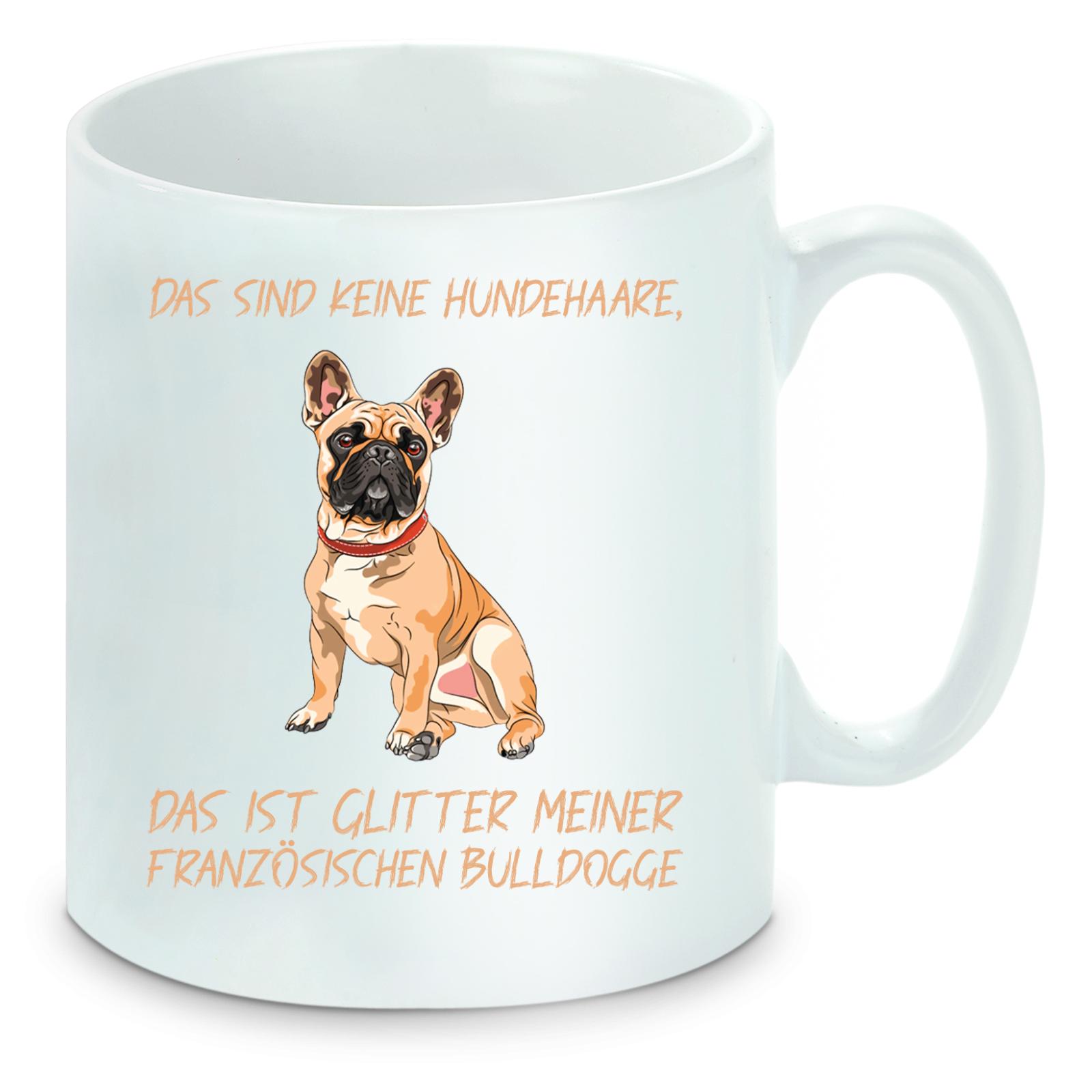 Tasse einfarbig Hunde - Französische Bulldogge - keine Hundehaare - Glitter