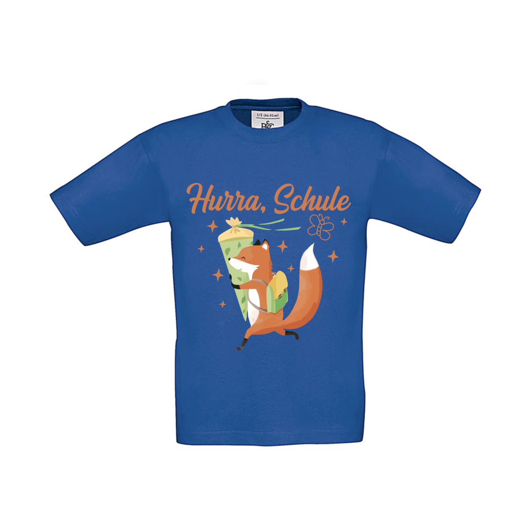 T-Shirt Kinder Schule - Einschulung Hurra Schule Fuchs