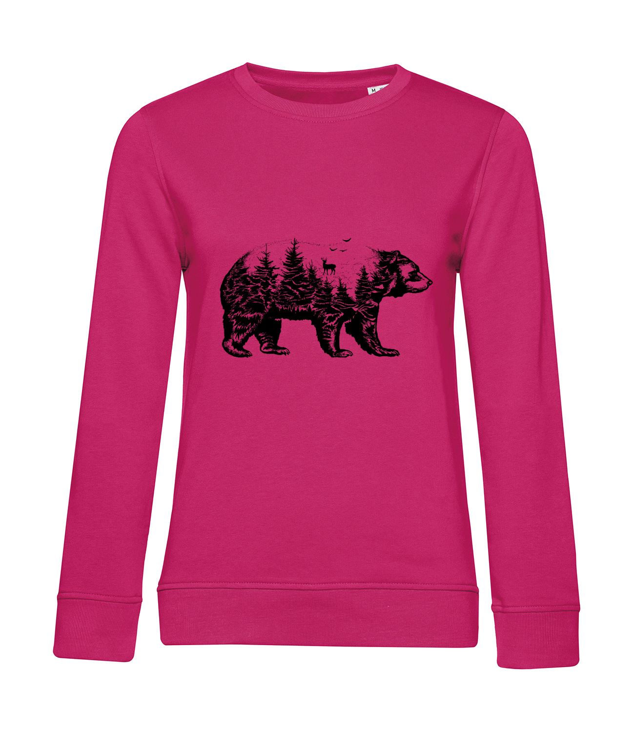 Nachhaltiges Sweatshirt Damen Wald im Bär Collage