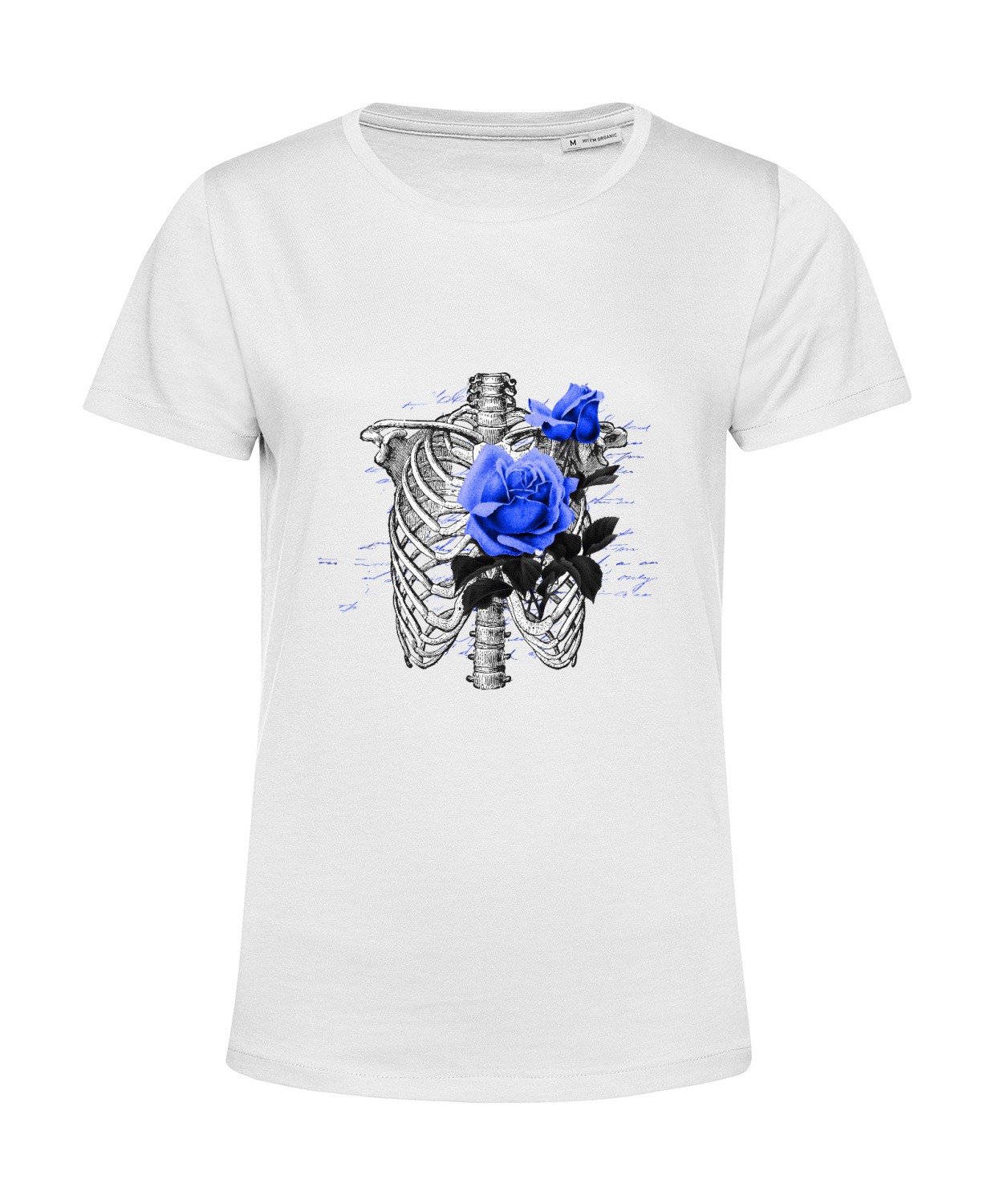Nachhaltiges T-Shirt Damen Skelett Royal Blumen