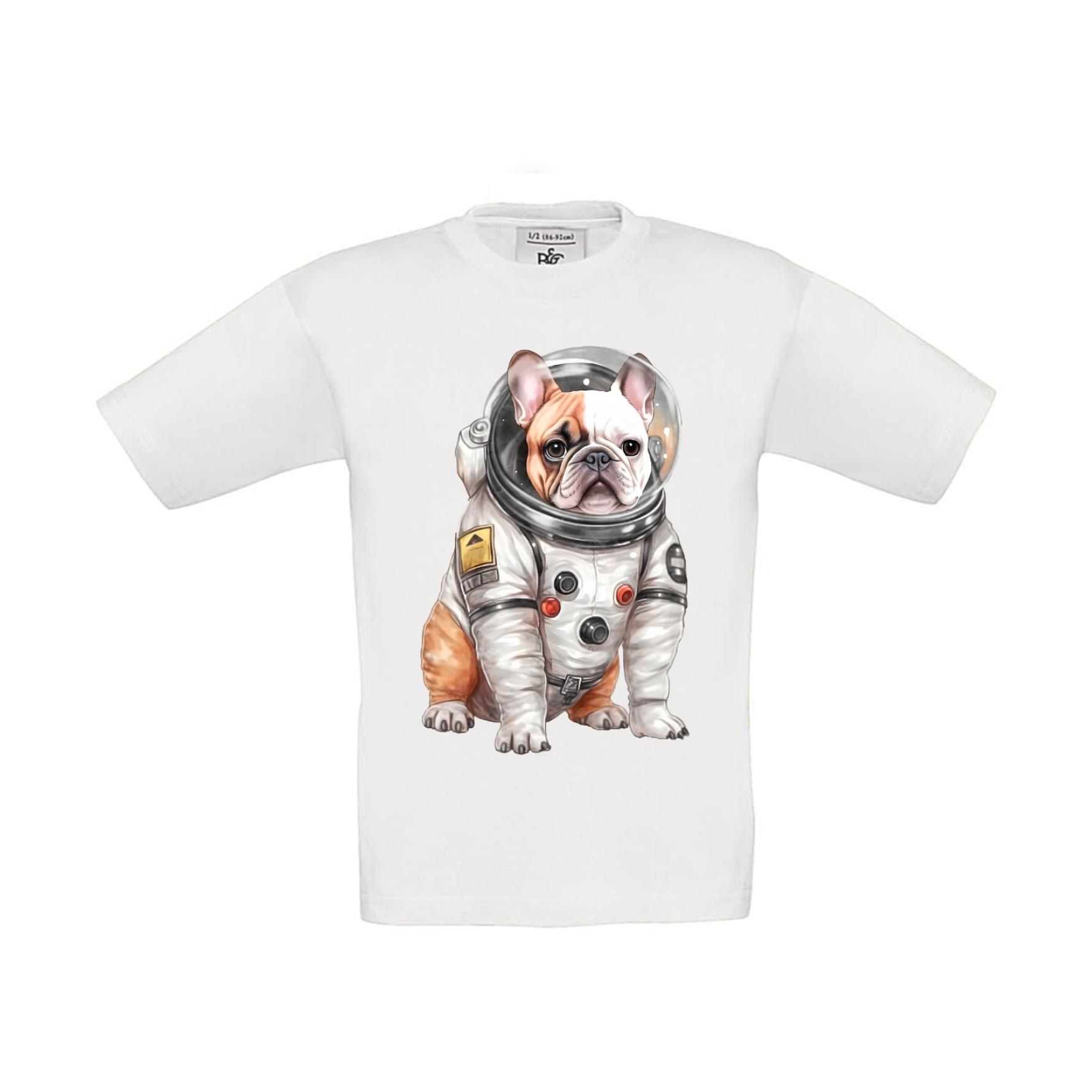 T-Shirt Kinder Hunde - Französische Bulldogge im Raumanzug